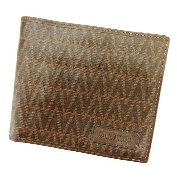 Authentic Used  Valentino Wallet Purse Bifold Brown Woman unisex - Picture 1 of 6